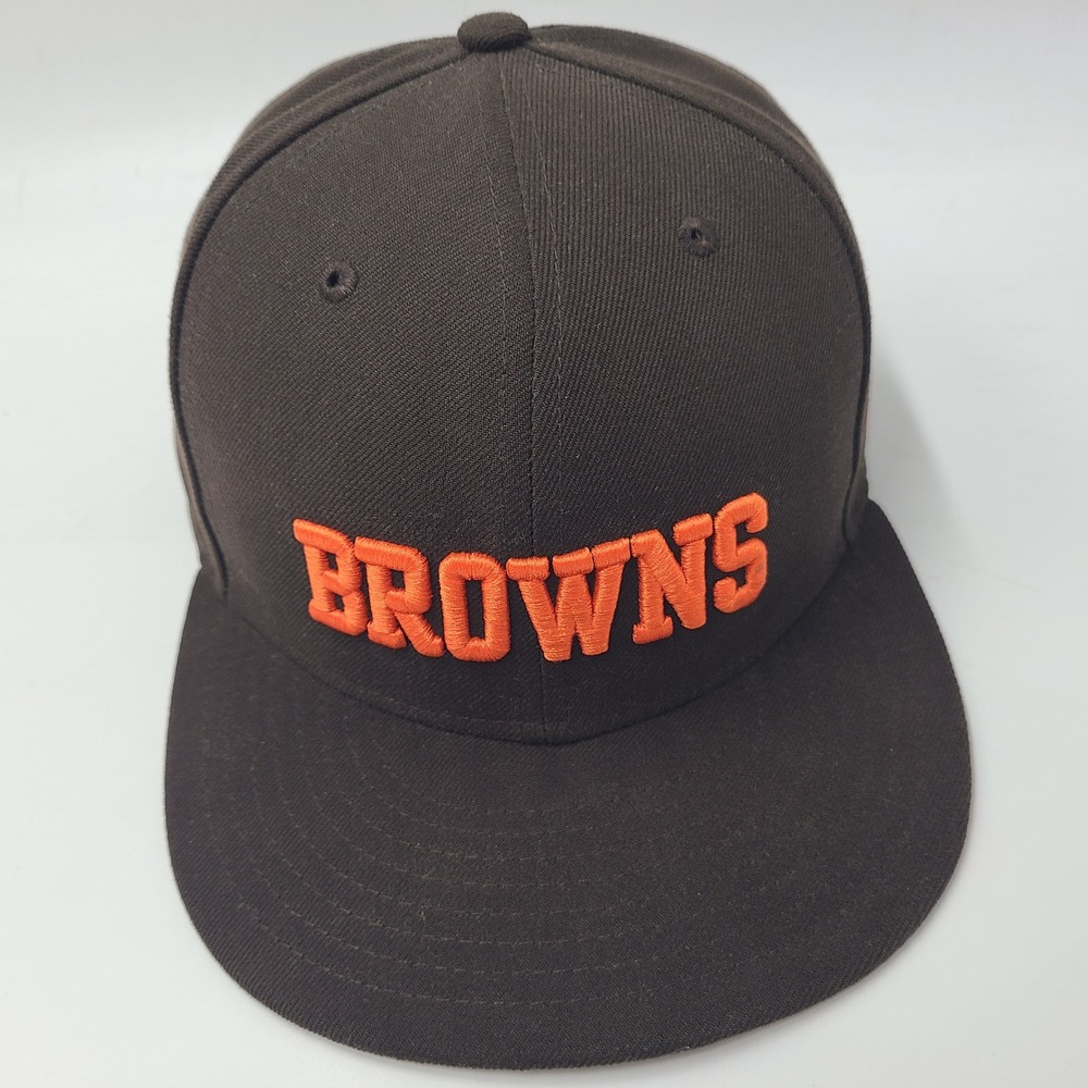 Cleveland Browns Hat Fitted 7 1/2 New Era 59Fifty Brown Orange NFL Football Men
